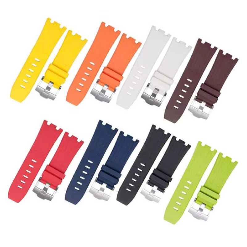 OEM 316L Stainless Steel Logo Watch with Multi-Color FKM Rubber Strap